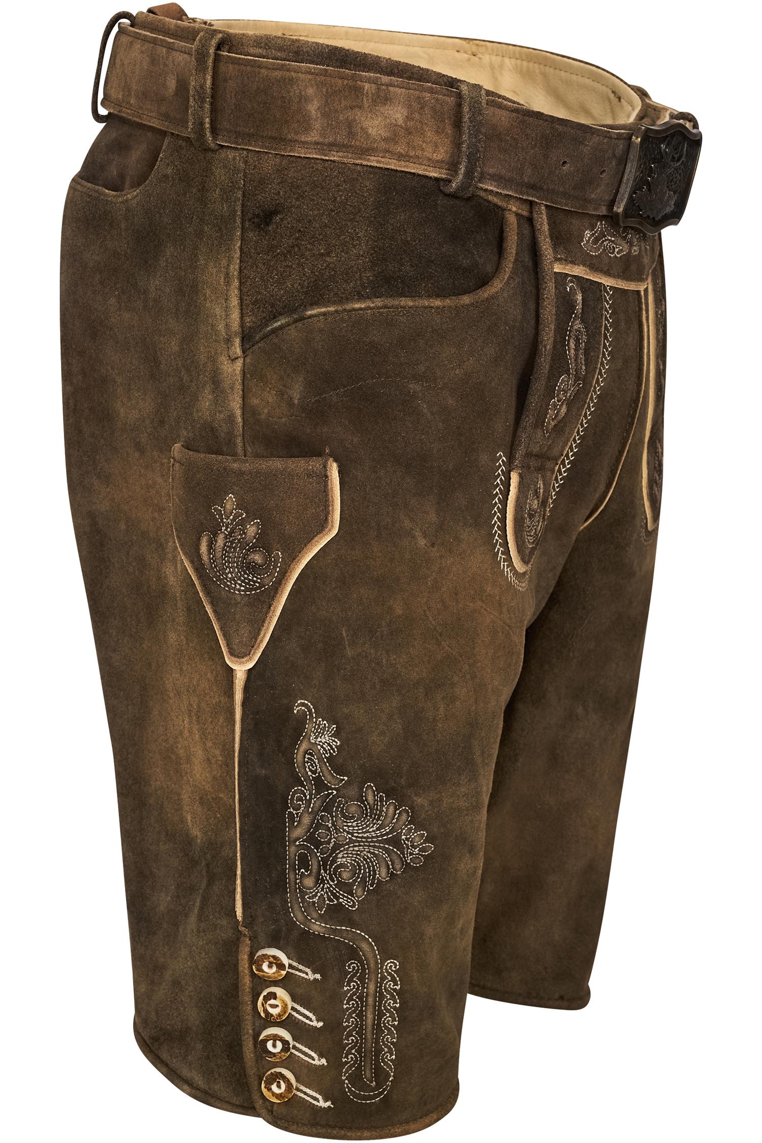 Gweih & Silk Lederhose Arno in Nussbraun